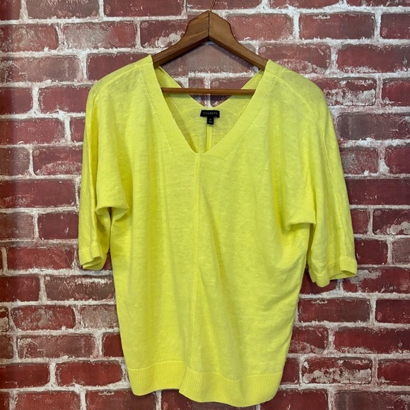 Talbots Tops - Talbots Bright Yellow V-Neck Short Sleeve Top